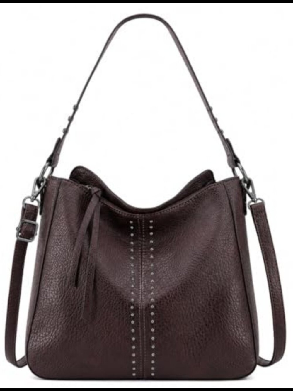 Vegan Leather Studded Hobo Bag Crossbody Shoulder Satchel for Women